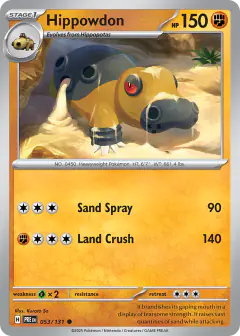 Hippowdon Common card from Prismatic Evolutions