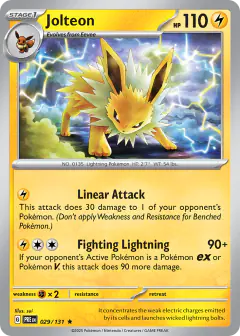 Jolteon Rare card from Prismatic Evolutions