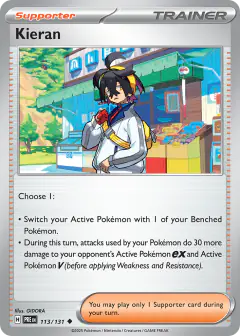 Kieran Uncommon card from Prismatic Evolutions