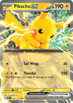 Pikachu ex Double Rare card from Prismatic Evolutions