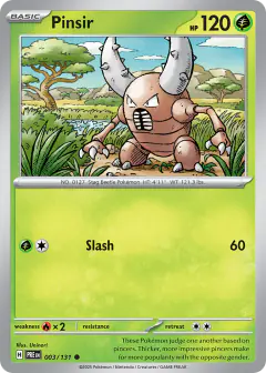 Pinsir Common card from Prismatic Evolutions