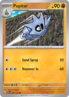 Pupitar Common card from Prismatic Evolutions
