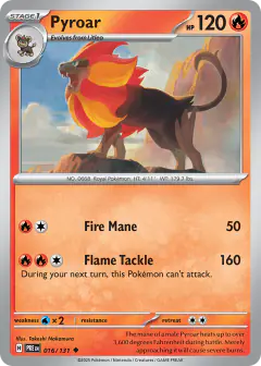 Pyroar Uncommon card from Prismatic Evolutions