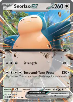 Snorlax ex Double Rare card from Prismatic Evolutions
