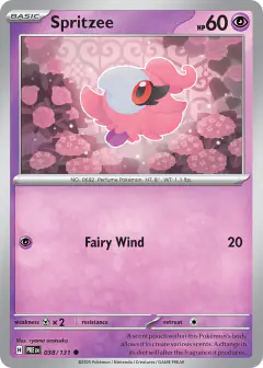Spritzee Common card from Prismatic Evolutions