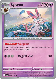 Sylveon Rare card from Prismatic Evolutions
