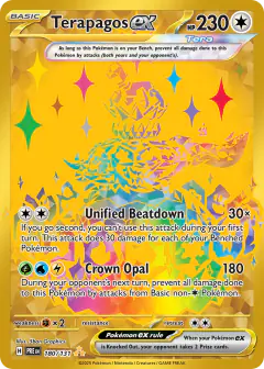 Terapagos ex Hyper Rare card from Prismatic Evolutions