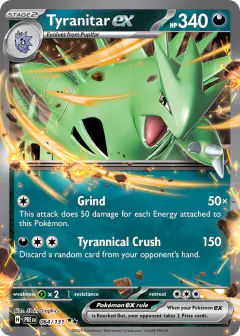 Tyranitar ex Double Rare card from Prismatic Evolutions