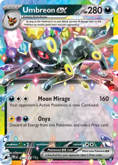 Umbreon ex Double Rare card from Prismatic Evolutions