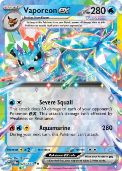 Vaporeon ex Double Rare card from Prismatic Evolutions