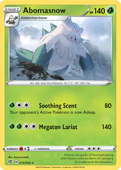 Abomasnow Rare card from Rebel Clash