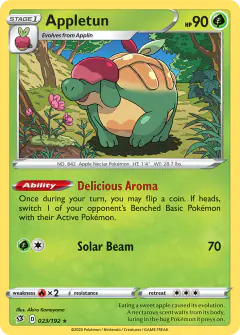 Appletun Rare Holo card from Rebel Clash