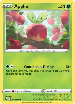 Applin Common card from Rebel Clash