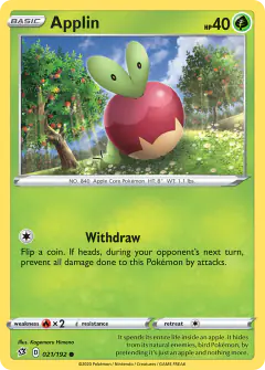 Applin Common card from Rebel Clash