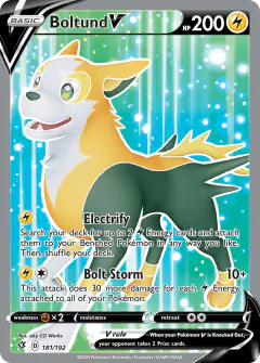 Boltund V Rare Ultra card from Rebel Clash