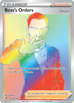 Boss's Orders Rare Rainbow card from Rebel Clash