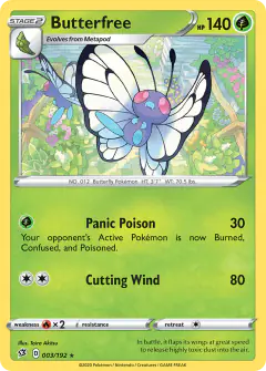Butterfree Rare card from Rebel Clash