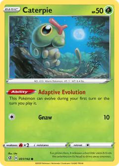 Caterpie Common card from Rebel Clash