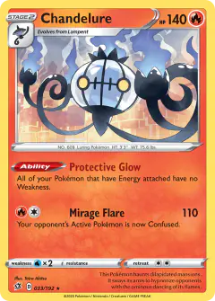 Chandelure Rare Holo card from Rebel Clash