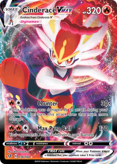 Cinderace VMAX Rare Holo VMAX card from Rebel Clash