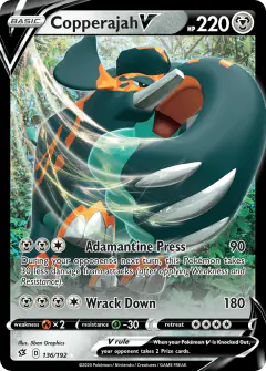 Copperajah V Rare Holo V card from Rebel Clash
