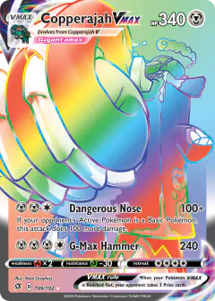 Copperajah VMAX Rare Rainbow card from Rebel Clash