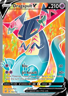 Dragapult V Rare Ultra card from Rebel Clash