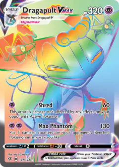 Dragapult VMAX Rare Rainbow card from Rebel Clash