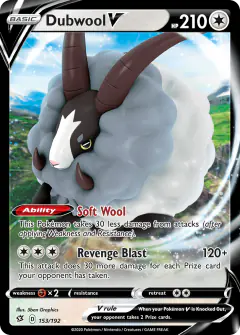 Dubwool V Rare Holo V card from Rebel Clash