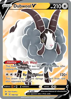Dubwool V Rare Ultra card from Rebel Clash