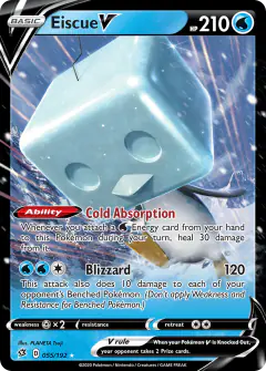 Eiscue V Rare Holo V card from Rebel Clash