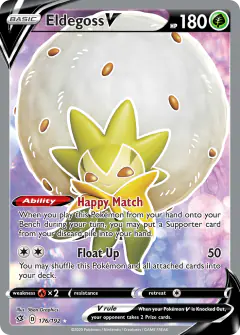 Eldegoss V Rare Ultra card from Rebel Clash