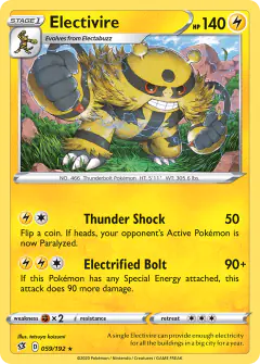 Electivire Rare card from Rebel Clash
