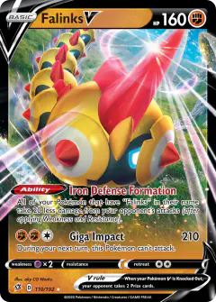 Falinks V Rare Holo V card from Rebel Clash