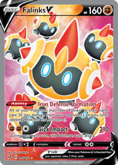 Falinks V Rare Ultra card from Rebel Clash