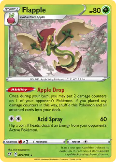 Flapple Rare Holo card from Rebel Clash