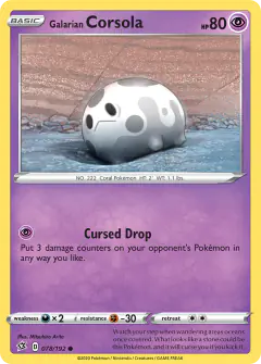 Galarian Corsola Common card from Rebel Clash