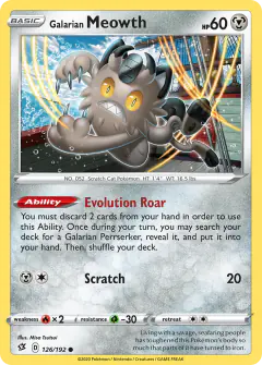 Galarian Meowth Common card from Rebel Clash