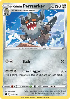 Galarian Perrserker Rare card from Rebel Clash