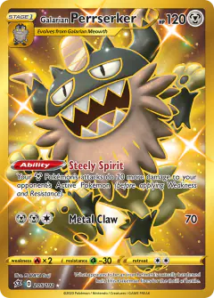 Galarian Perrserker Rare Secret card from Rebel Clash