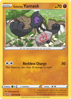 Galarian Yamask Common card from Rebel Clash