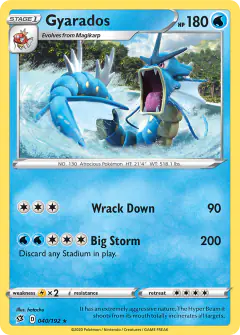 Gyarados Rare Holo card from Rebel Clash
