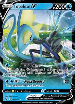 Inteleon V Rare Holo V card from Rebel Clash