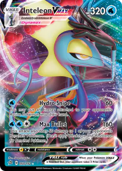 Inteleon VMAX Rare Holo VMAX card from Rebel Clash
