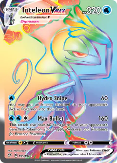 Inteleon VMAX Rare Rainbow card from Rebel Clash
