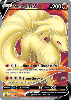 Ninetales V Rare Ultra card from Rebel Clash