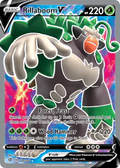 Rillaboom V Rare Ultra card from Rebel Clash