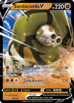 Sandaconda V Rare Holo V card from Rebel Clash