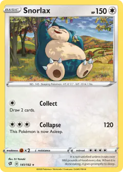 Snorlax Rare card from Rebel Clash