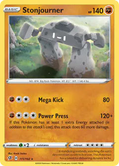 Stonjourner Rare Holo card from Rebel Clash